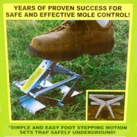 This is how you use the Easy Set Mole Trap The Easy Set tap is activated by your foot for ease of use